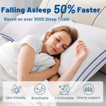 Bed Pillow king Size Set of 2, Hotel Quality Gusseted Cooling Pillow for Side Sleepers,Supportive Down Alternative, 20x34 Inches