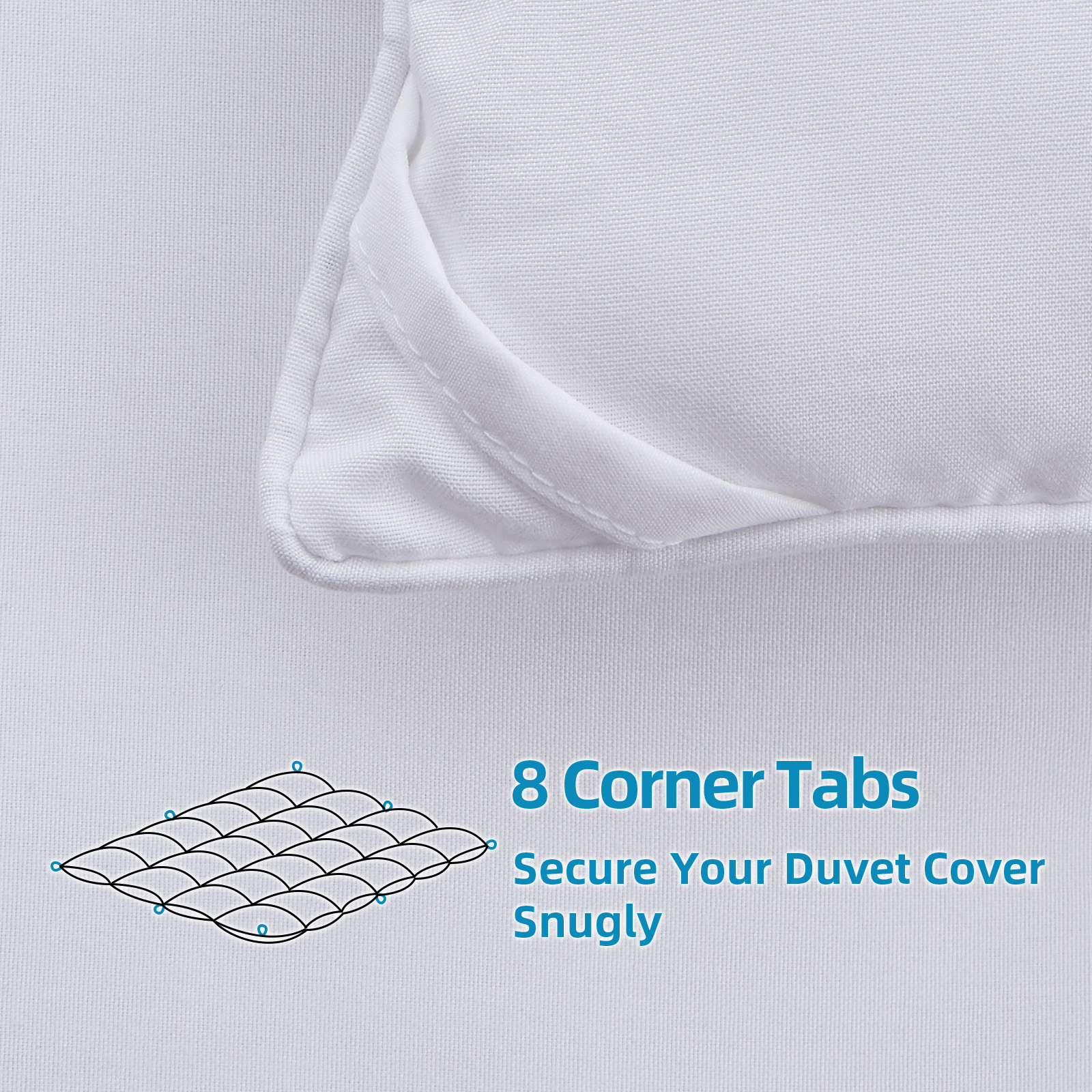CHOPINMOON All Season Oversized Queen Comforter Cooling Quilted Down Alternative Duvet Insert with 8 Corner Tabs,Luxury,White,98 x 98 inches