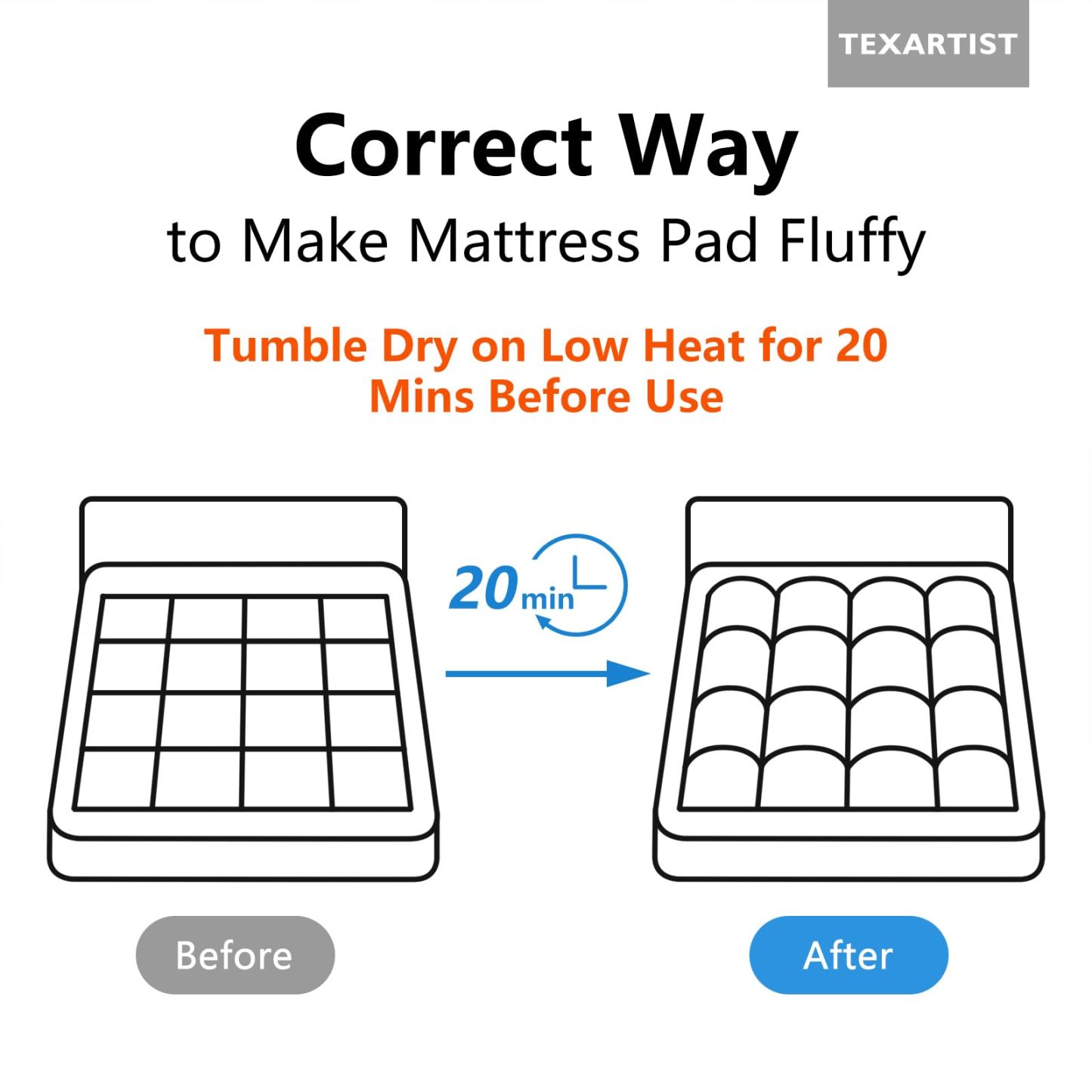 Mattress Pad Gray Full XL, Quilted Fitted With 8-21 Inch Deep Pocket