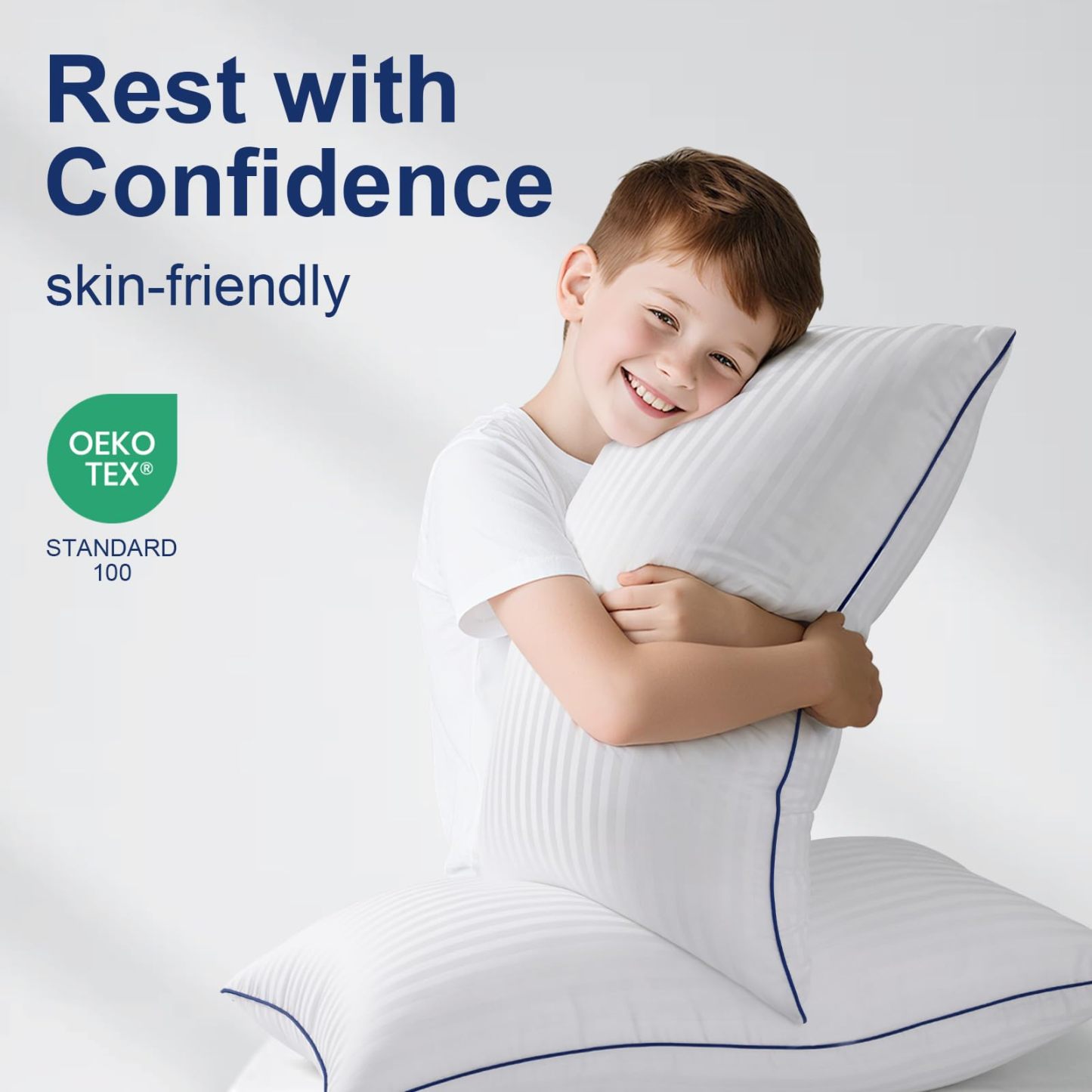 Medium Firm Pillows Standard Size Set of 2, Fluffy&Soft for Back,Stomach,Side Sleepers, Filled with Down Alternative, Luxury Hotel Pillows for Bed 2 Pack -20×26