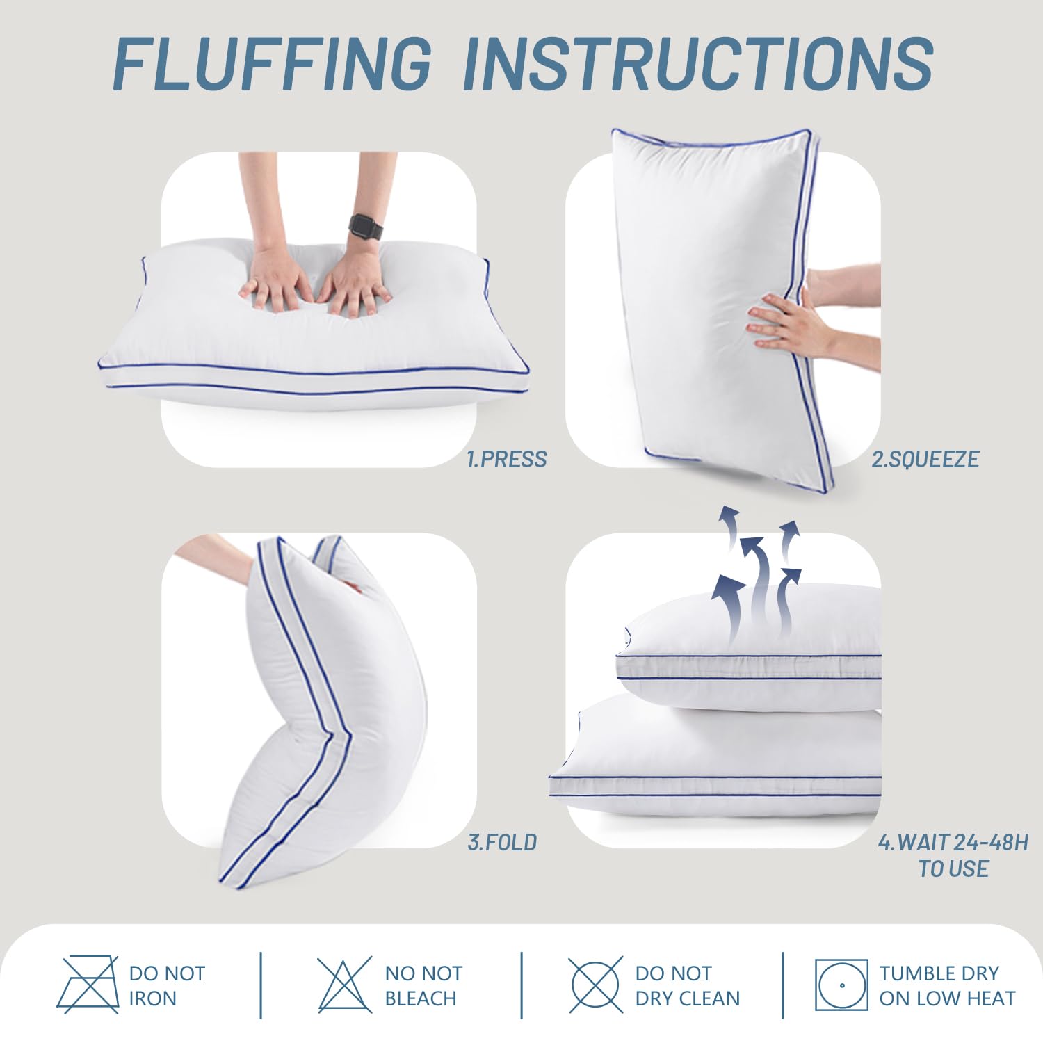 Bed Pillow king Size Set of 2, Hotel Quality Gusseted Cooling Pillow for Side Sleepers,Supportive Down Alternative, 20x34 Inches