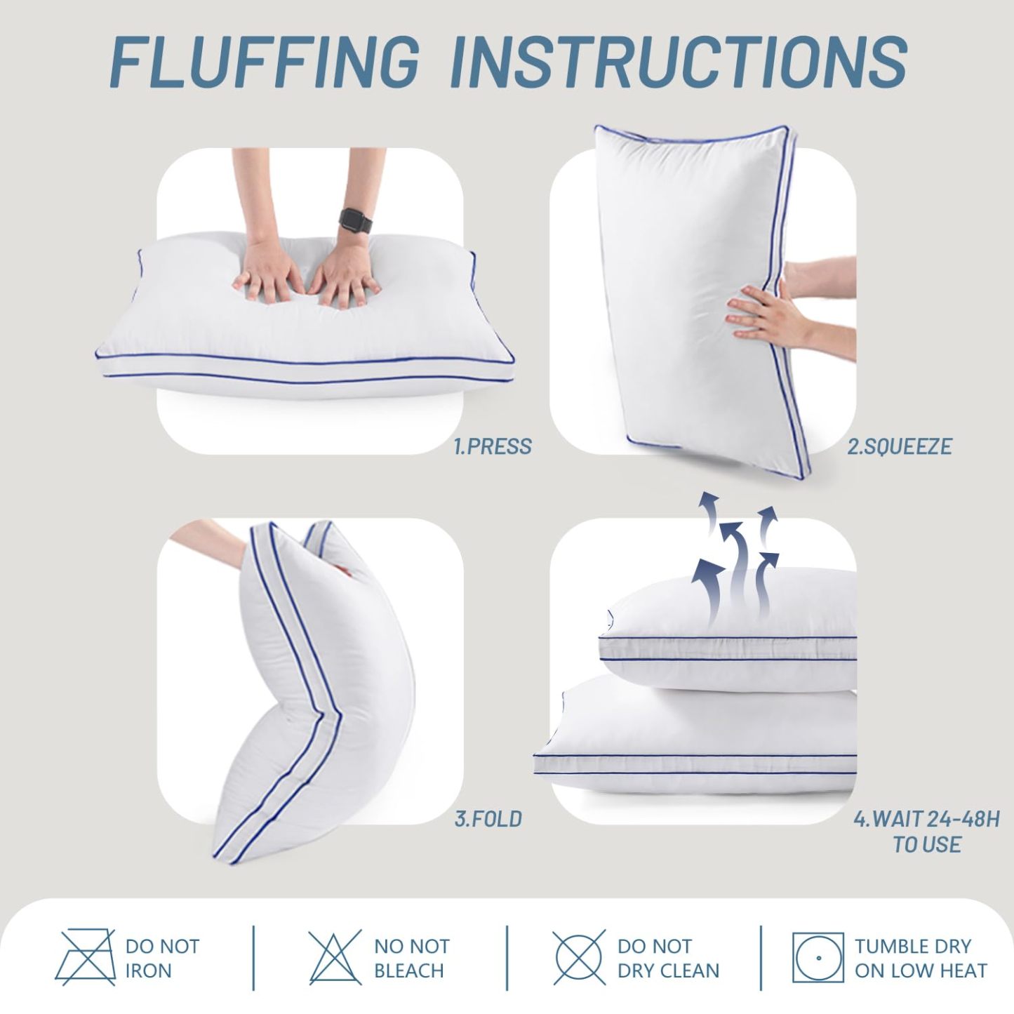 Bed Pillow king Size Set of 2, Hotel Quality Gusseted Cooling Pillow for Side Sleepers,Supportive Down Alternative, 20x34 Inches