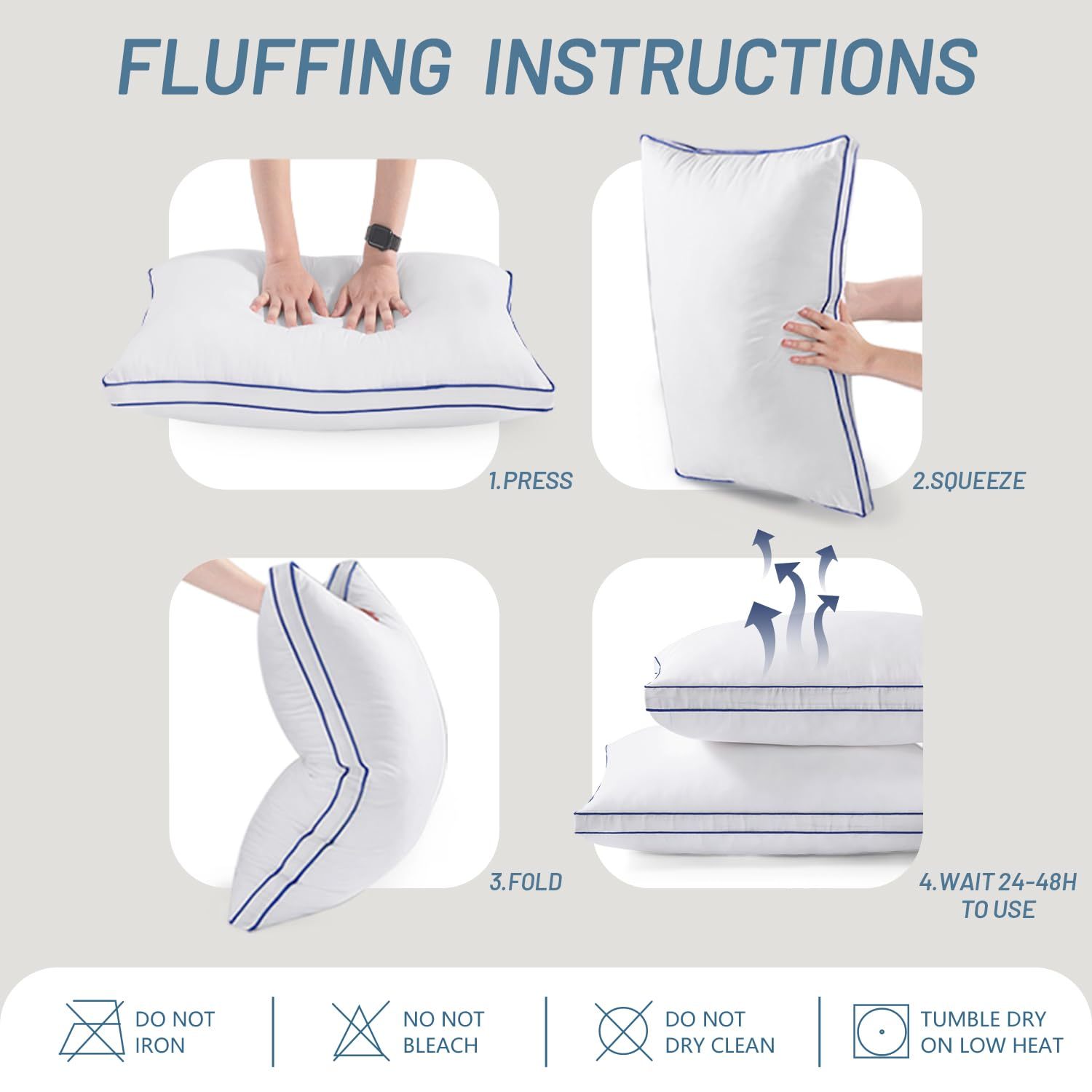 Bed Pillow king Size Set of 2, Hotel Quality Gusseted Cooling Pillow for Side Sleepers,Supportive Down Alternative, 20x34 Inches