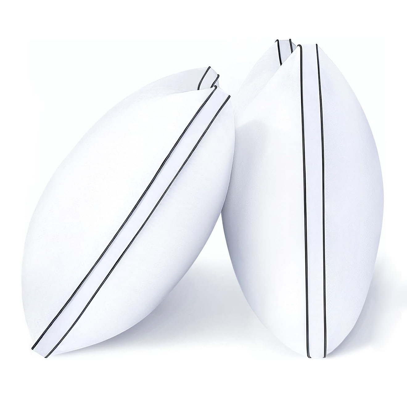 Down Alternative Supportive Bed Pillow for Home, Queen Size Set of 2, Soft Fluffy Breathable and Sweat Wicking, Hotel Collection Gusseted Cooling Pillow 20 x 30 inches