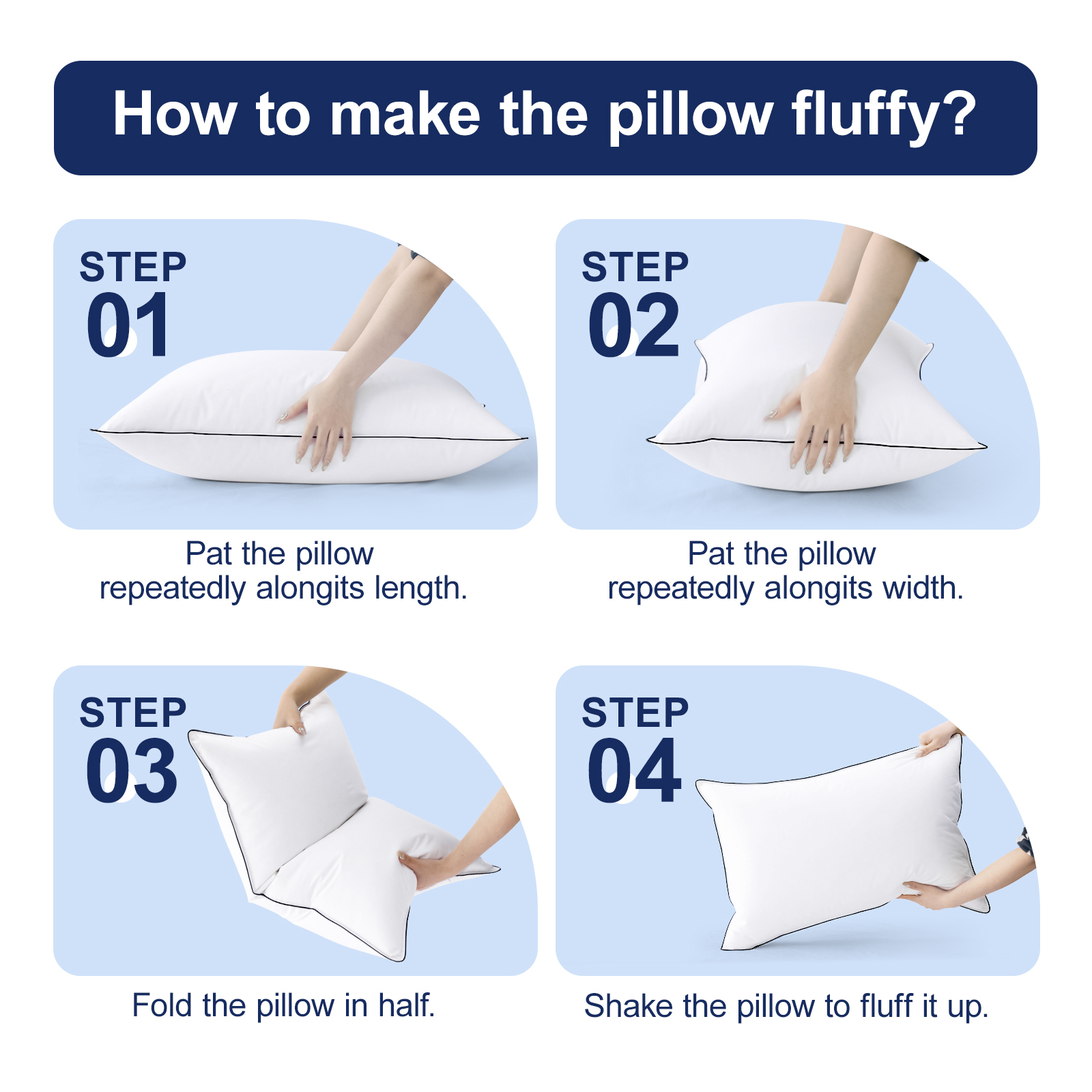 Goose Down Feather Pillows for Bed, Luxury Hotel Pillows with 100% Cotton Shell, Soft Fluffy and Pure Nature, 1 Pack Queen Size 20“x 30“, White