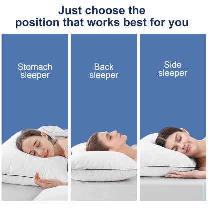 Goose Down Feather Pillows for Bed, Luxury Hotel Pillows with 100% Cotton Shell, Soft Fluffy and Pure Nature, 1 Pack Queen Size 20“x 30“, White