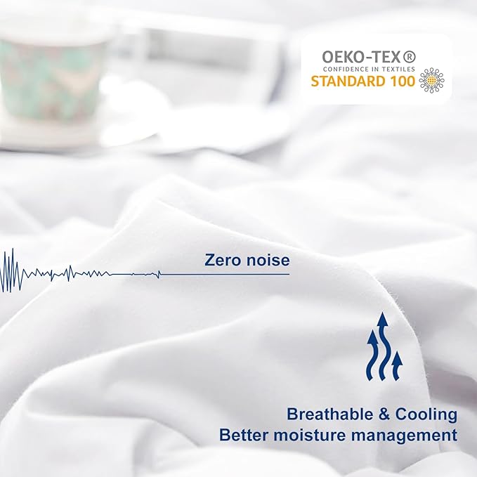 Lightweight Comforter Cooling White, All Season Duvet Insert Breathable King Size Summer Bedding, Soft Microfiber Cool Down Alternative Quilt with Corner Tabs, 102x90 inch