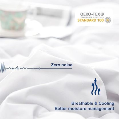 Lightweight Comforter Cooling White, All Season Duvet Insert Breathable King Size Summer Bedding, Soft Microfiber Cool Down Alternative Quilt with Corner Tabs, 102x90 inch