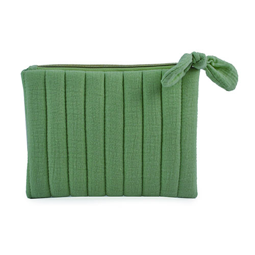 WW2604010038 Spring Green Small Cotton Fabric Purse