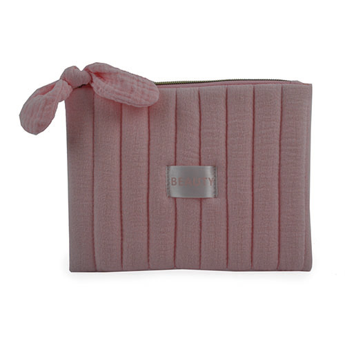 WW2604010042 Light Pink Soft Cotton Quilted Purse