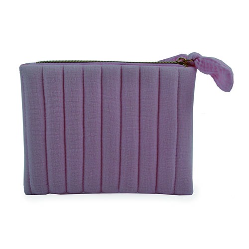 WW2604010042 Light Pink Soft Cotton Quilted Purse
