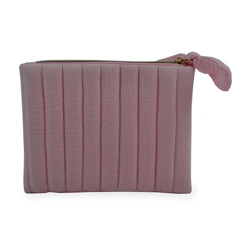 WW2604010042 Light Pink Soft Cotton Quilted Purse