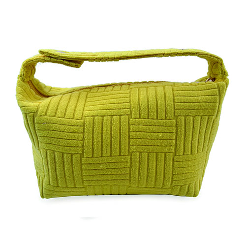 WW25010162 Yellow Jacquard Terry Fabric Cosmetic Bag