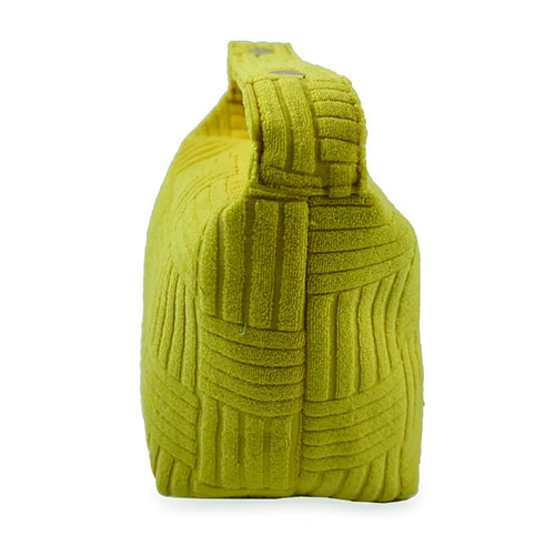 WW25010162 Yellow Jacquard Terry Fabric Cosmetic Bag