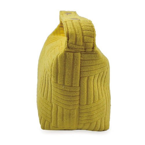 WW25010162 Yellow Jacquard Terry Fabric Cosmetic Bag