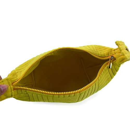 WW25010162 Yellow Jacquard Terry Fabric Cosmetic Bag