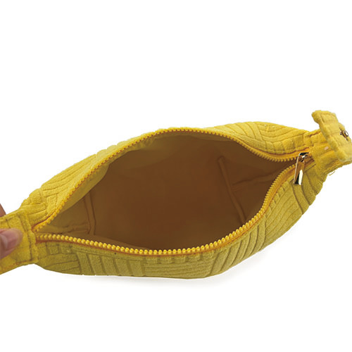 WW25010162 Yellow Jacquard Terry Fabric Cosmetic Bag