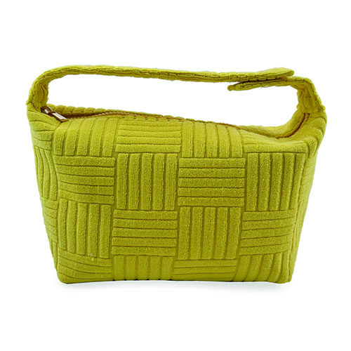 WW25010162 Yellow Jacquard Terry Fabric Cosmetic Bag