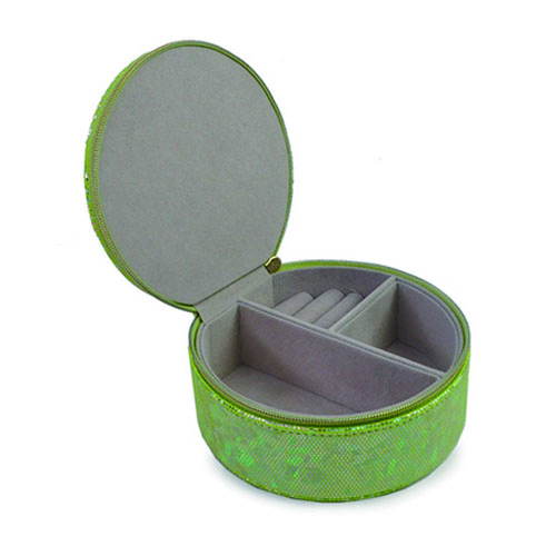 WW2604020003 Round Green Sequin Accessories Box