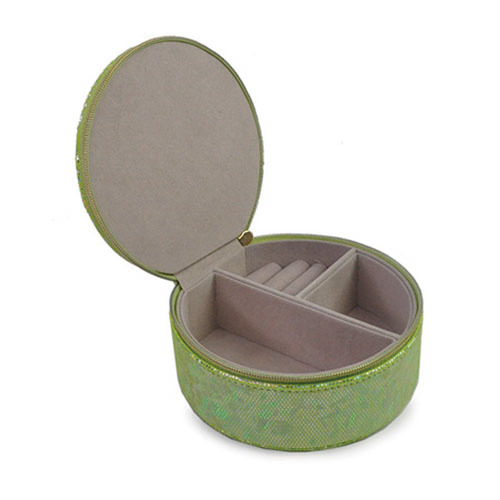 WW2604020003 Round Green Sequin Accessories Box