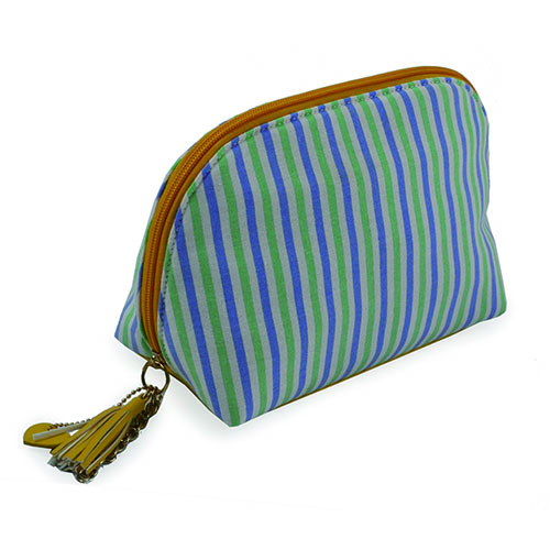 WW25010066 Stripe Cosmetic Bag with Tassel Zipper