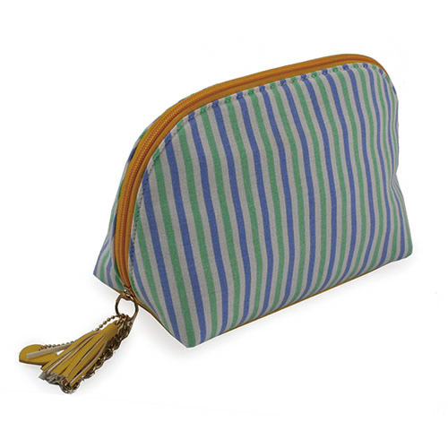 WW25010066 Stripe Cosmetic Bag with Tassel Zipper