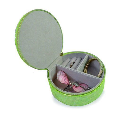 WW2604020003 Round Green Sequin Accessories Box