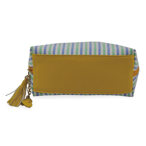 WW25010066 Stripe Cosmetic Bag with Tassel Zipper