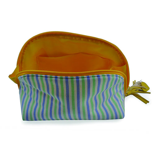 WW25010066 Stripe Cosmetic Bag with Tassel Zipper