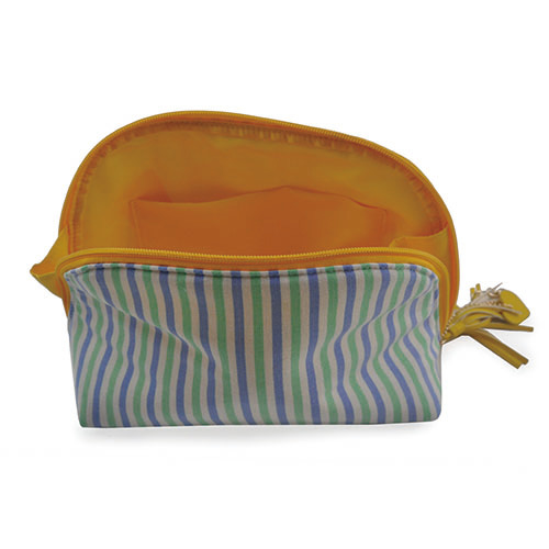 WW25010066 Stripe Cosmetic Bag with Tassel Zipper