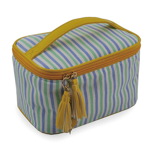 WW25010070 Stripe Cosmetic Bag with Tassel Zipper