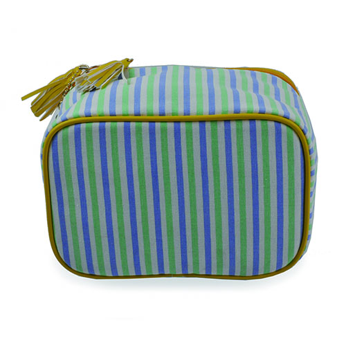 WW25010070 Stripe Cosmetic Bag with Tassel Zipper
