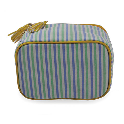 WW25010070 Stripe Cosmetic Bag with Tassel Zipper