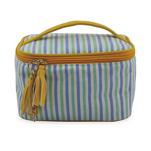 WW25010070 Stripe Cosmetic Bag with Tassel Zipper