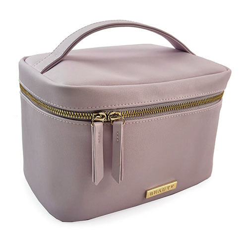 WW25010178 PU Leather Smoky Pink Cosmetic Box