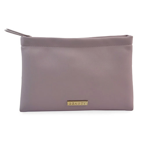 WW25010177 Smoky Pink Large PU Leather Cosmetic Bag