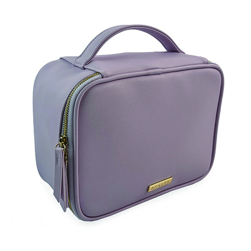 WW25010181 PU Leather Metal Logo Cosmetic Bag for Travel