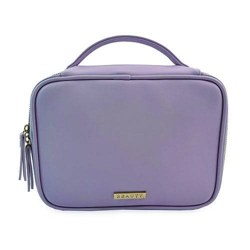 WW25010181 PU Leather Metal Logo Cosmetic Bag for Travel