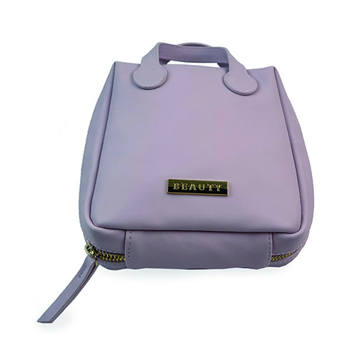 WW25010175 PU Metal Laser Logo Cosmetic Bag 