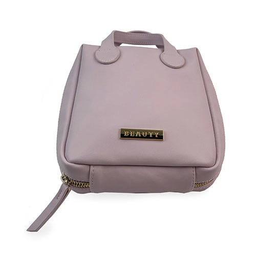 WW25010175 PU Metal Laser Logo Cosmetic Bag 