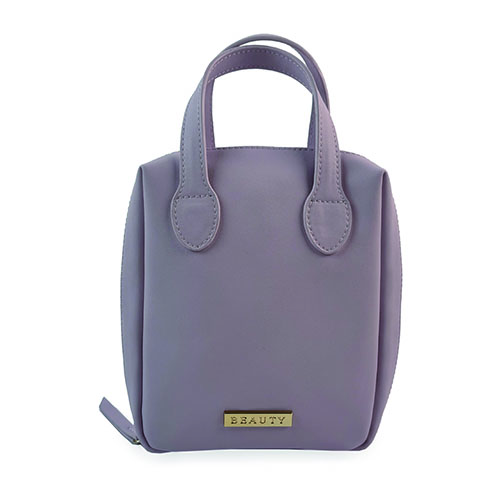 WW25010175 PU Metal Laser Logo Cosmetic Bag 