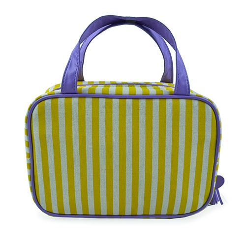 WW25010072 Yellow Stripe with Tassel Zipper Travel Bag