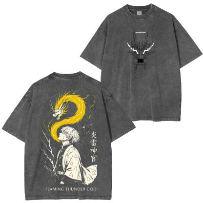 Zenitsu Agatsuma-Demon Slayer Unisex Washed T-Shirt