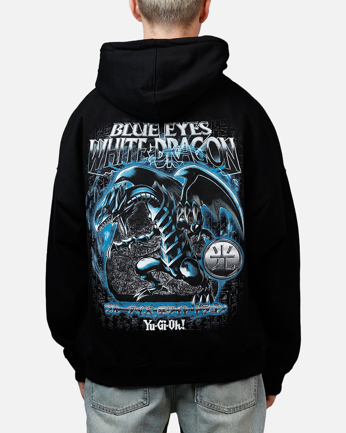Blue Eyes White Dragon Premium Hoodie Black