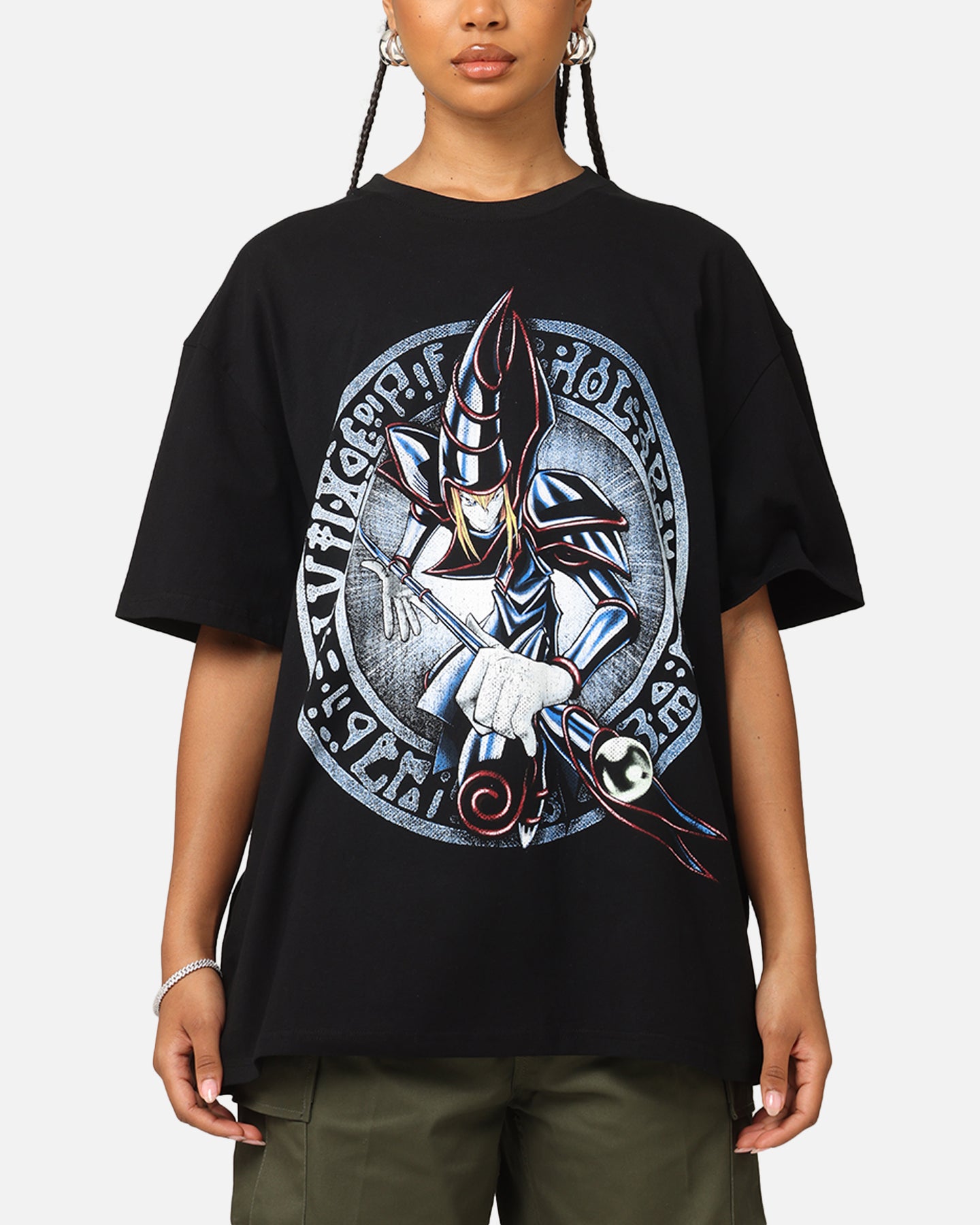 Dark Magician Card Heavyweight T-Shirt Black-AnimeClothe