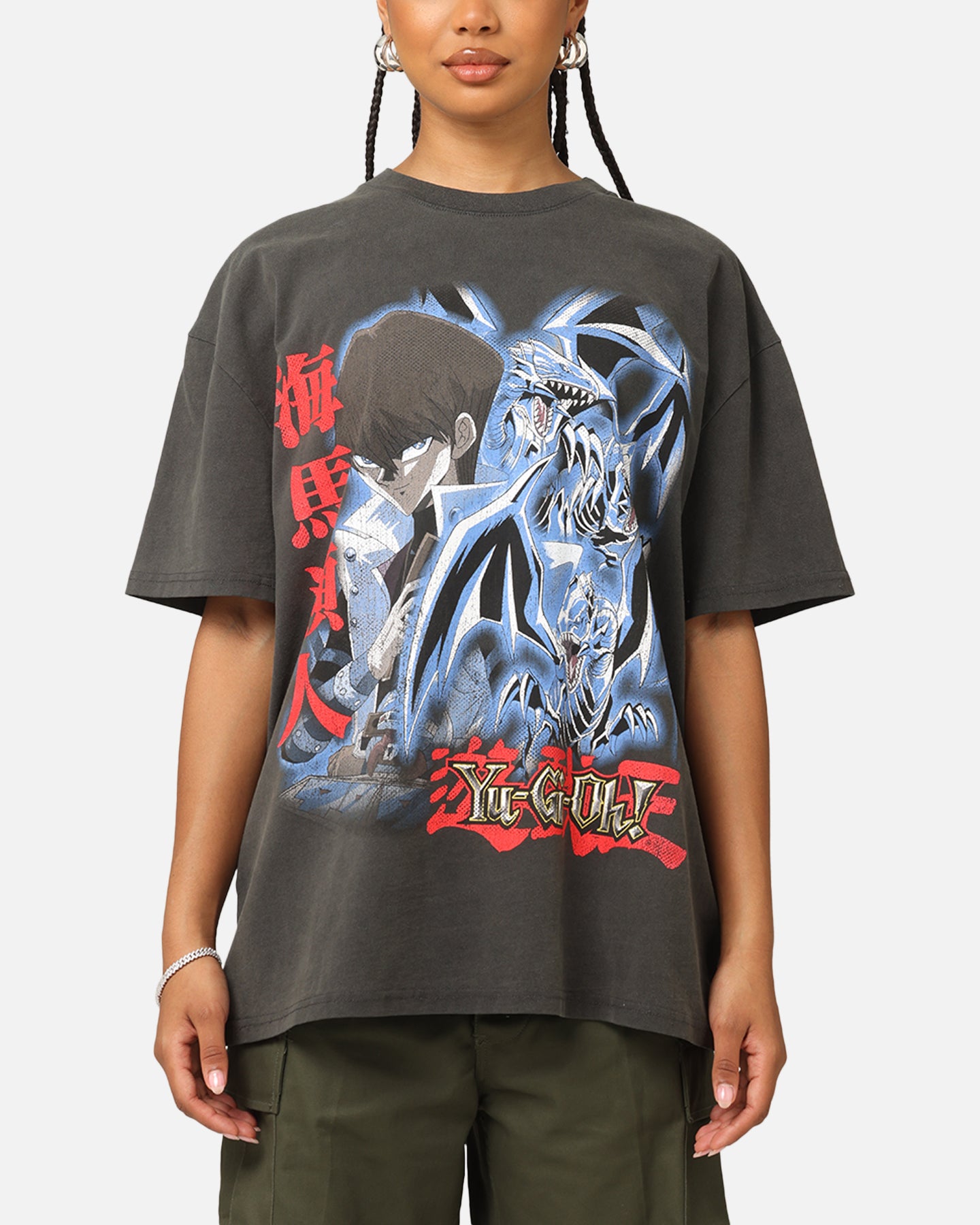 Kaiba Blue Eyes Heavyweight T-Shirt Black Wash-AnimeClothe