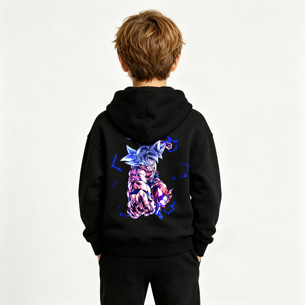 Dragon Ball Anime Graphic Hoodie for Goku Kids Cartoon Print Cotton Tee