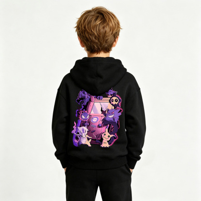 Pokémon Anime Graphic Hoodie for Kids Cartoon Print Cotton Tee