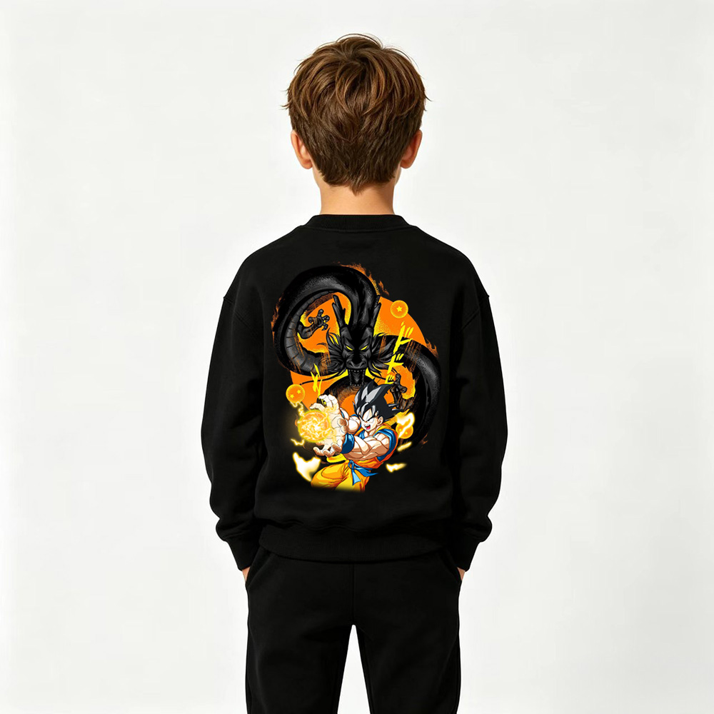 Dragon Ball Anime Graphic Crewneck Sweatshirt for Goku Kids Cartoon Print Cotton Tee