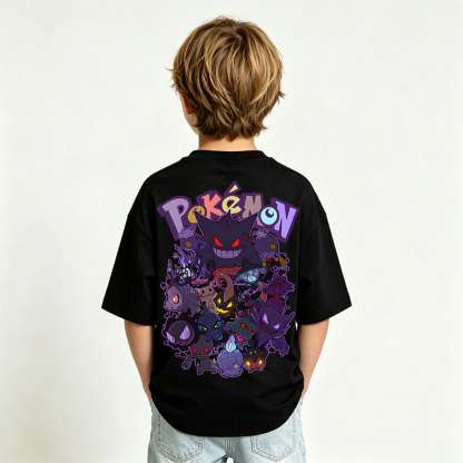 Pokémon Gengar Anime Graphic T-Shirt for Kids Cartoon Print Cotton Tee